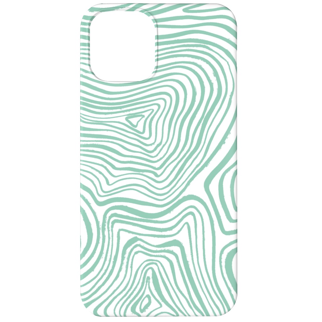 Abstract Wavy Lines - Green Phone Case, Slim Case, Matte, iPhone 12, Green
