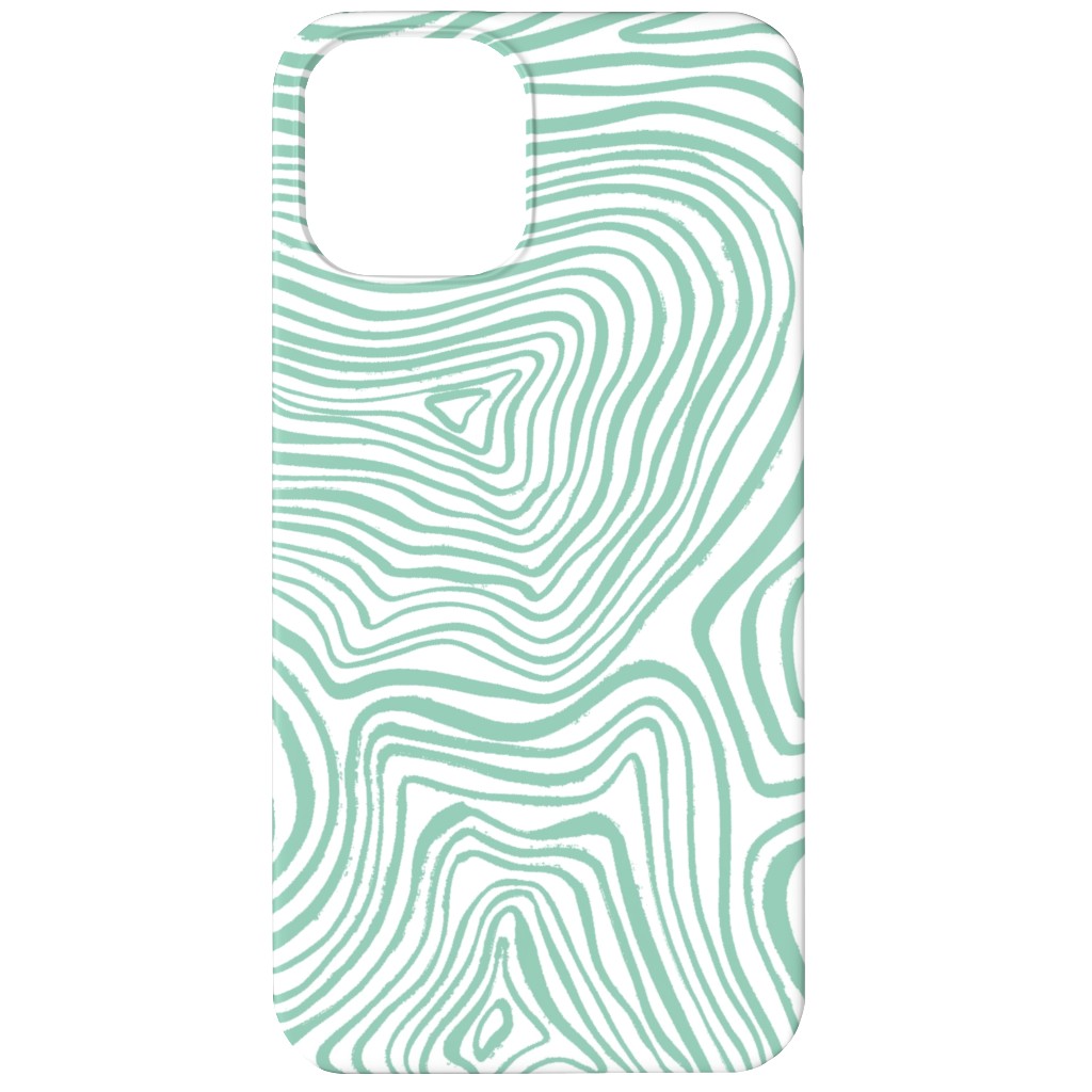 Abstract Wavy Lines - Green Phone Case, Slim Case, Matte, iPhone 12, Green, Classic Green