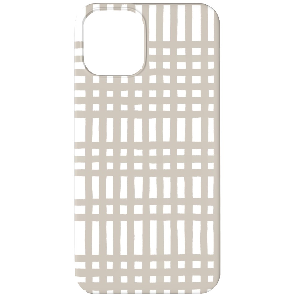 Loose Weave Phone Case, Slim Case, Matte, iPhone 12, Gray, Wheat