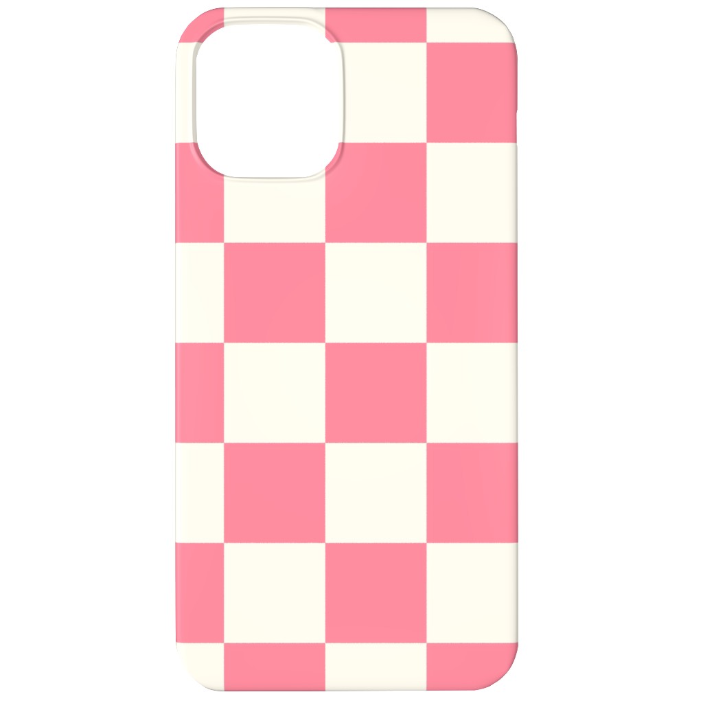 Checkered Pattern - Pink Phone Case, Slim Case, Matte, iPhone 12, Pink