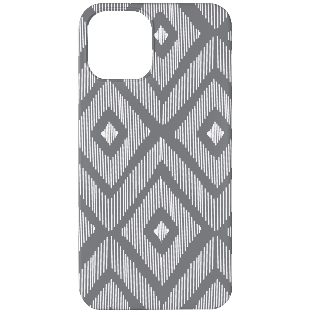 Ikat Phone Case, Slim Case, Matte, iPhone 12, Gray