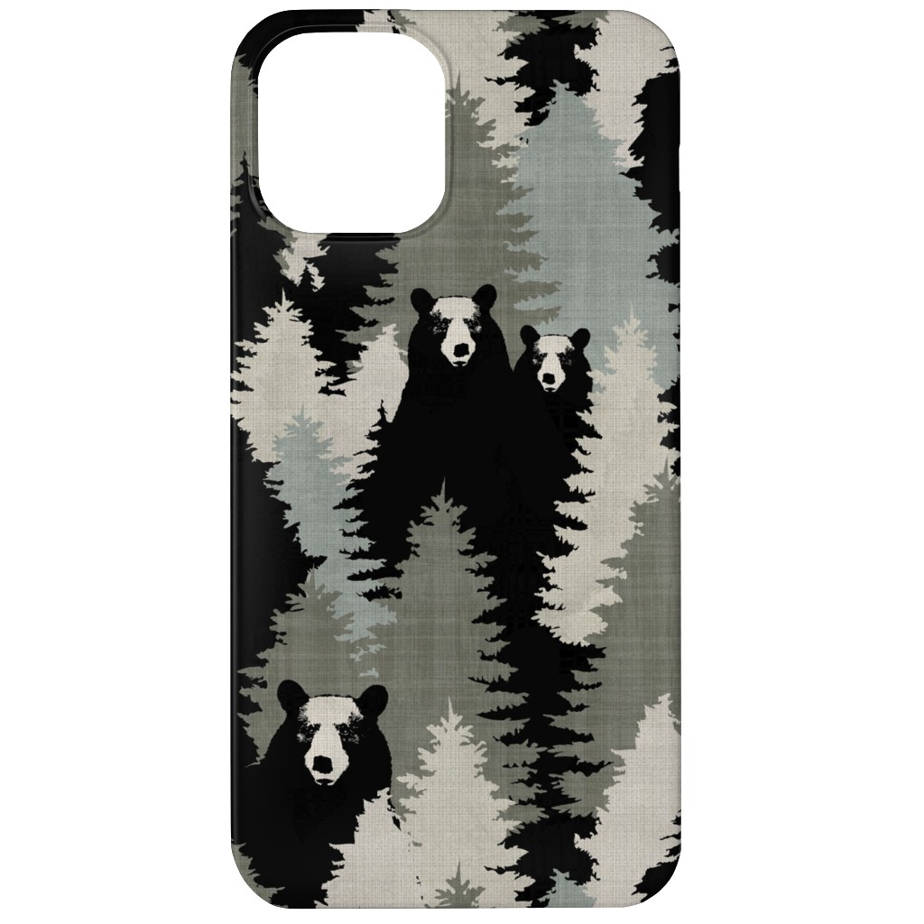 Bears Texture - Green Phone Case, Slim Case, Matte, iPhone 12, Green, Classic Green