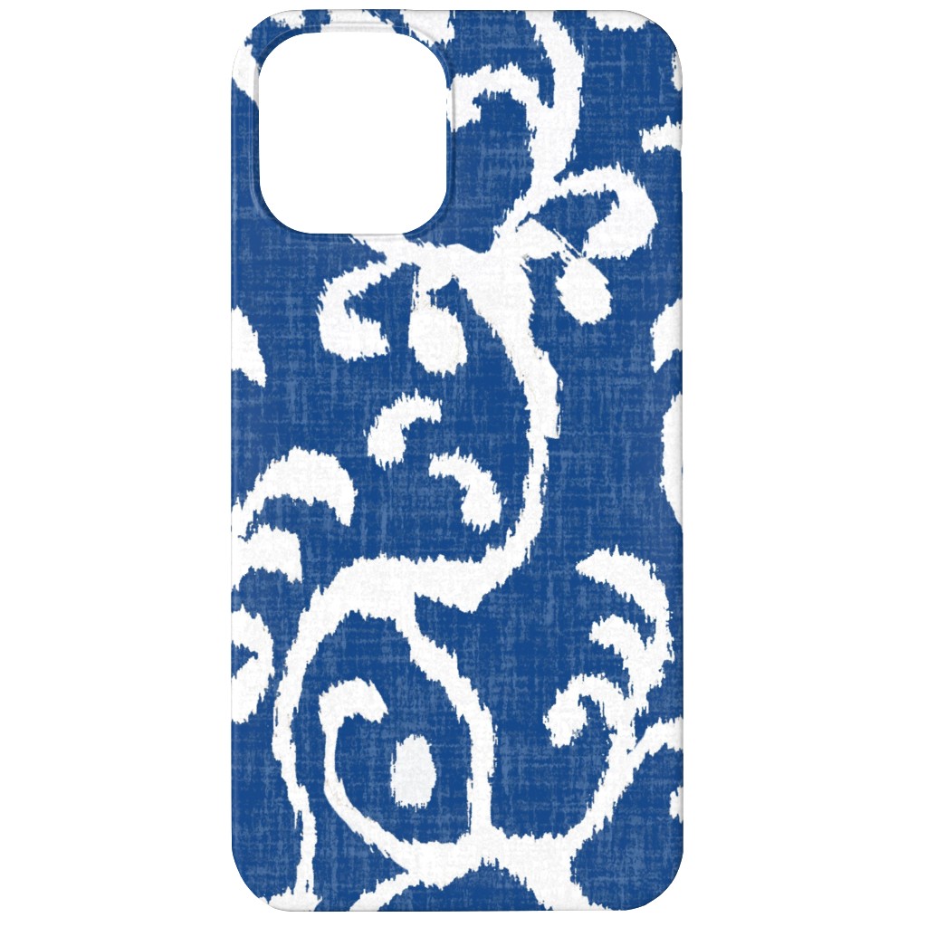 Lucette Ikat - Navy Phone Case, Slim Case, Matte, iPhone 12, Blue, True Blue