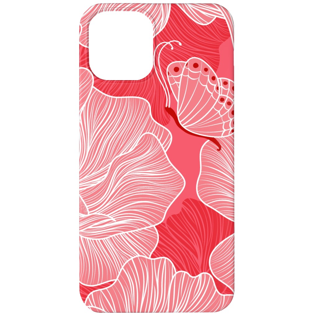 Floral & Butterflies on Scarlet Phone Case, Slim Case, Matte, iPhone 12, Pink