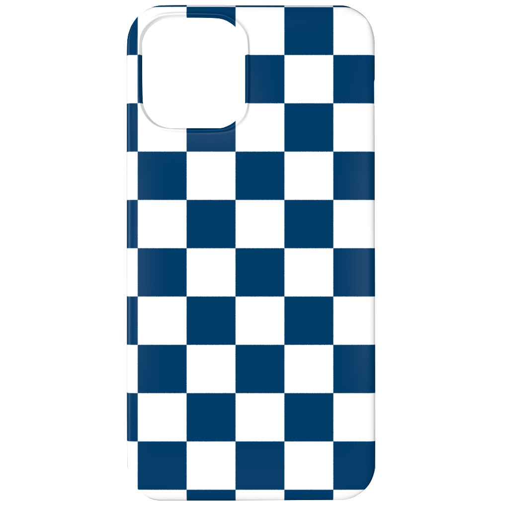 Wonderland Checkerboard - Lonely Angel Blue & White Phone Case, Slim Case, Matte, iPhone 12, Blue, True Blue