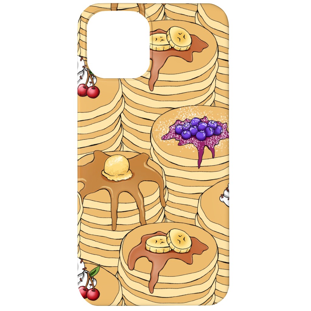Flapjack Stack Phone Case, Slim Case, Matte, iPhone 12, Beige, Pearl