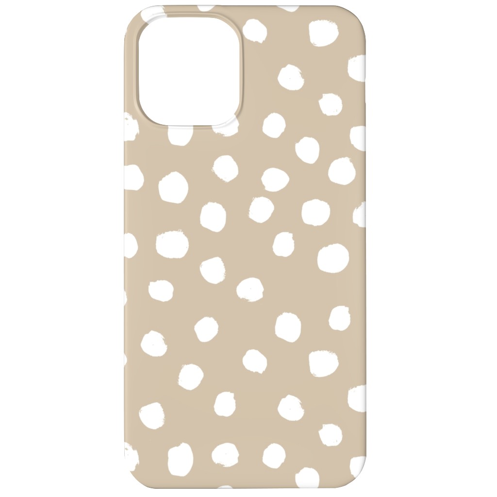 Soft Painted Dots Phone Case, Slim Case, Matte, iPhone 12, Beige