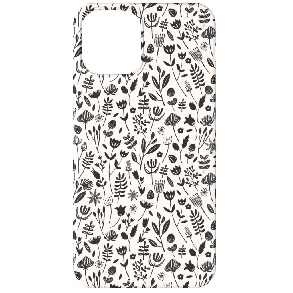 Folk Botanical Print - Neutral Phone Case, Slim Case, Matte, iPhone 12, Beige