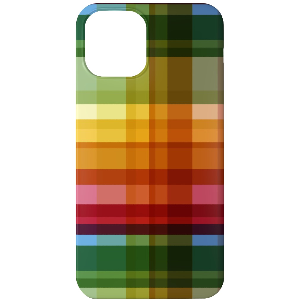 Gingham Rainbow Check Phone Case, Slim Case, Matte, iPhone 12, Multicolor