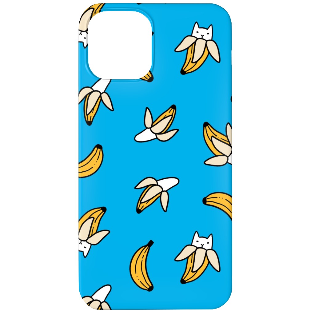 Funny Yummy Banana Cats - Blue Phone Case, Slim Case, Matte, iPhone 12, Blue
