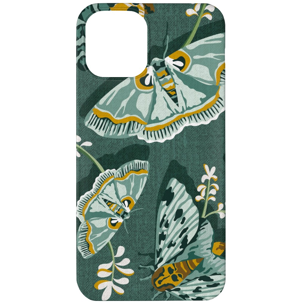 Gathering Moths - Green Phone Case, Slim Case, Matte, iPhone 12, Green