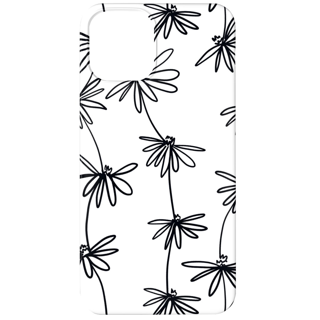 Daisy Chain - Black and White Phone Case, Slim Case, Matte, iPhone 12, White, White