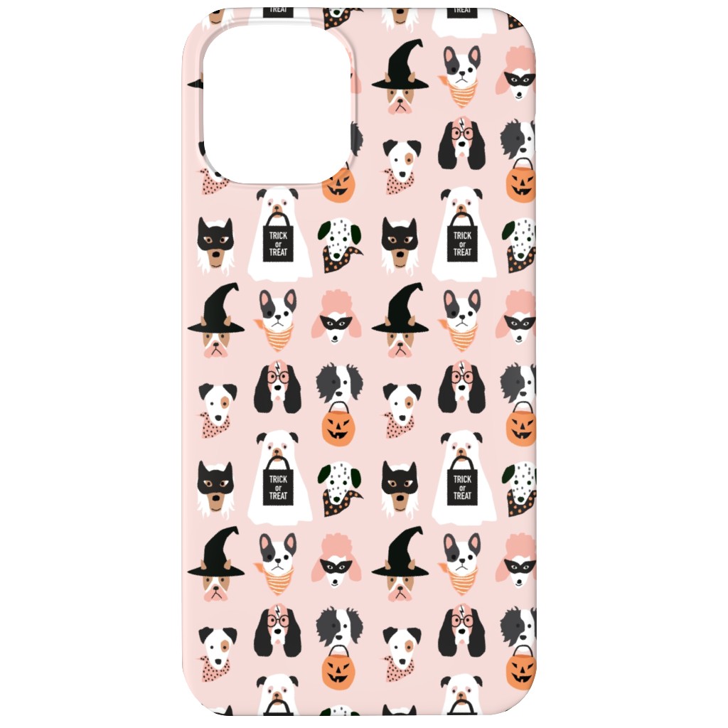 Halloween Puppies on Pink Phone Case, Slim Case, Matte, iPhone 12, Pink