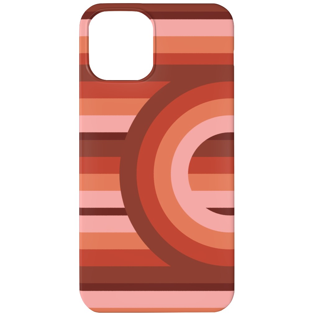 Retro Road - Mauve Multi Phone Case, Slim Case, Matte, iPhone 12, Red, Red