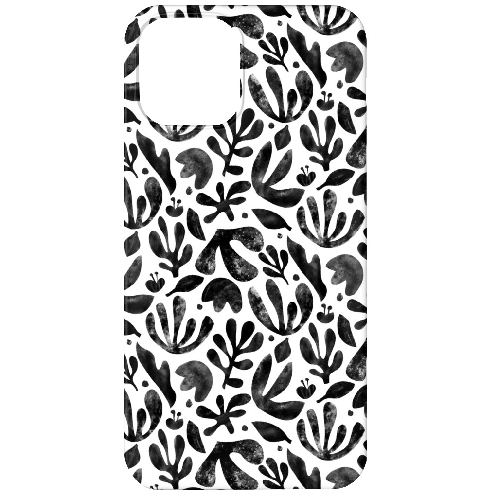 Flower Cutouts - Neutral Phone Case, Slim Case, Matte, iPhone 12, Black