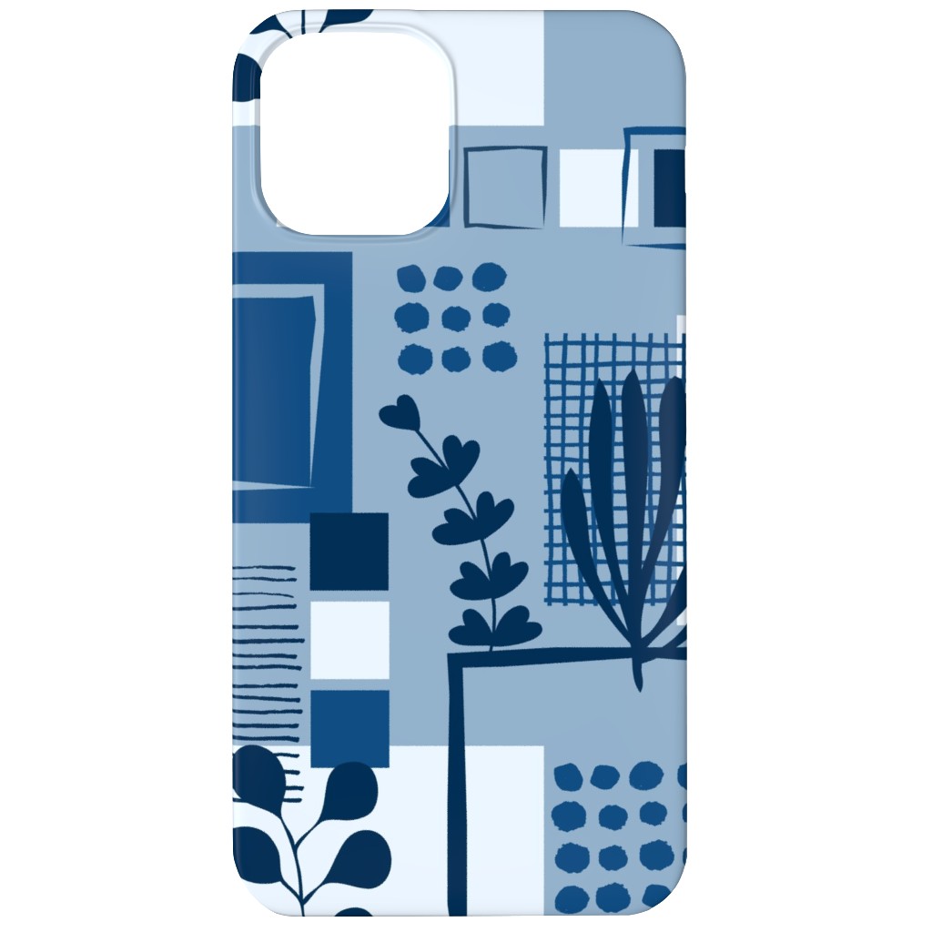Squared Sea - Blue Phone Case, Slim Case, Matte, iPhone 12, Blue