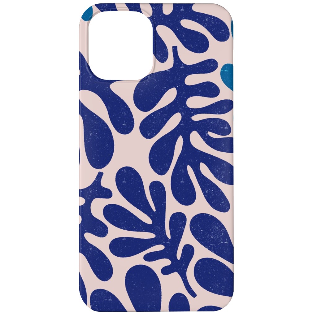 Organic Leaves - Blue Phone Case, Slim Case, Matte, iPhone 12, Blue