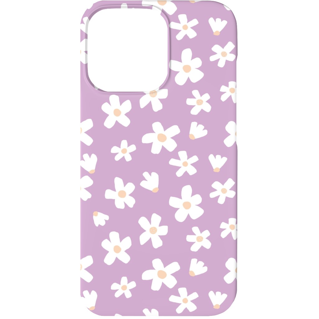 Daisy Garden Floral - Purple Phone Case, Silicone Liner Case, Matte, iPhone 13 Mini, Purple