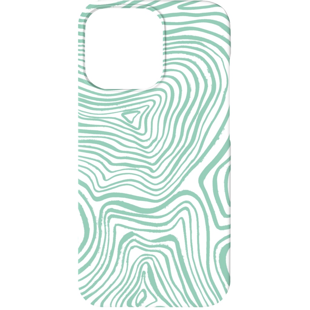 Abstract Wavy Lines - Green Phone Case, Silicone Liner Case, Matte, iPhone 13 Mini, Green