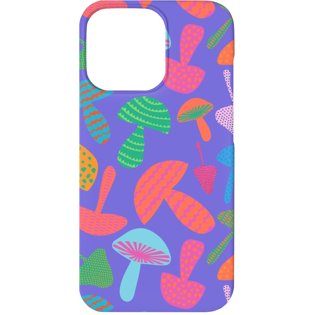 Mushroom Tossed - Bold Phone Case, Silicone Liner Case, Matte, iPhone 13 Mini, Purple