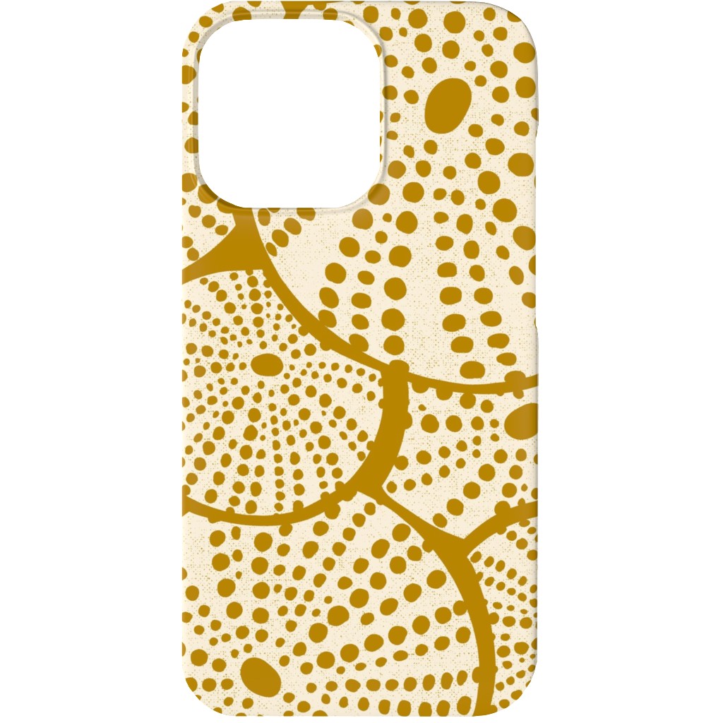 Bed of Nautical Sea Urchins - Ivory on Golden Yellow Phone Case, Silicone Liner Case, Matte, iPhone 13 Mini, Yellow