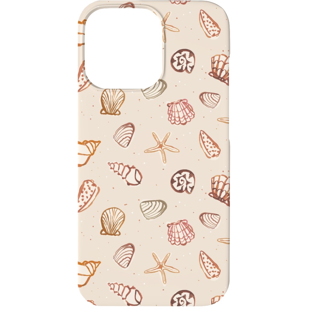 Painted Summer Beach Seashells Phone Case, Silicone Liner Case, Matte, iPhone 13 Mini, Multicolor