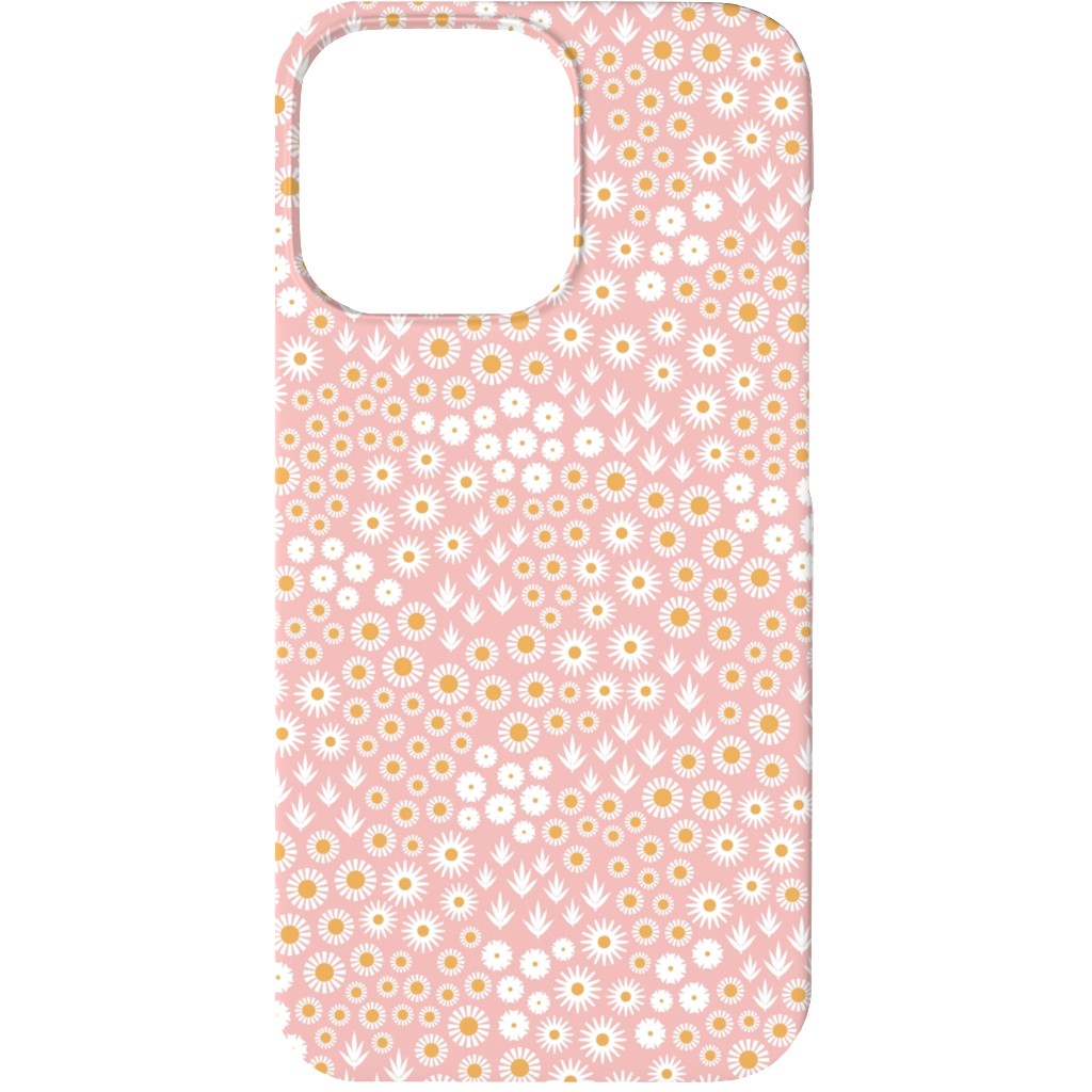 Ditsy Flowers - Pink Phone Case, Silicone Liner Case, Matte, iPhone 13 Mini, Pink