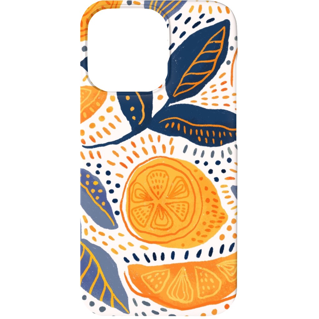 Give Me Those Lemons - Blue and Yellow Phone Case, Silicone Liner Case, Matte, iPhone 13 Mini, Yellow
