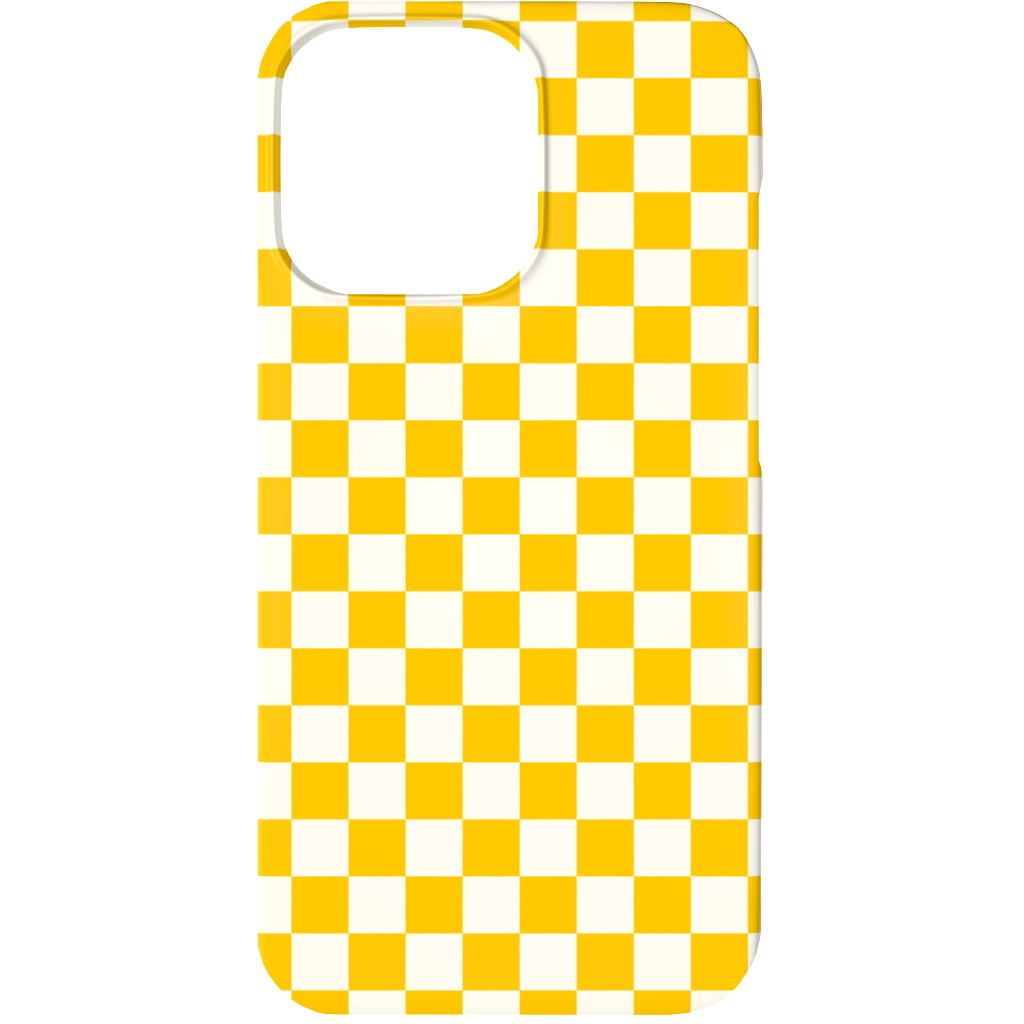 Checkered Pattern - Yellow Phone Case, Silicone Liner Case, Matte, iPhone 13 Mini, Yellow