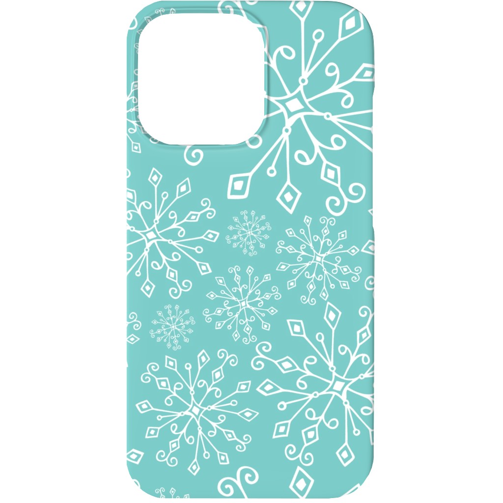 Frost Snowflakes Phone Case, Silicone Liner Case, Matte, iPhone 13 Mini, Blue