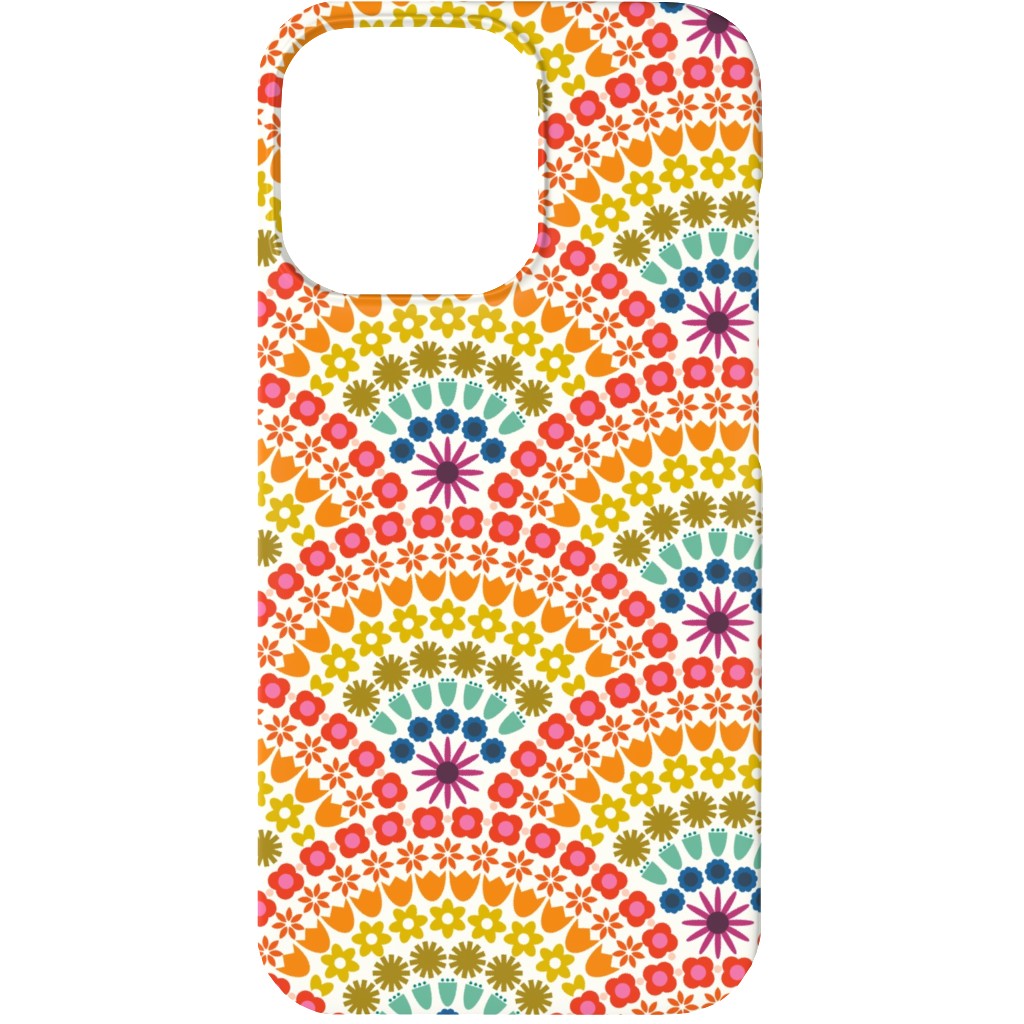 Rainbow Flower Scallops - Multi Phone Case, Slim Case, Matte, iPhone 13 Mini, Multicolor