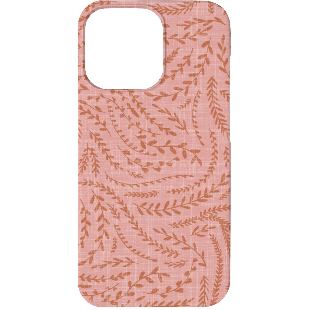 Notion - Fine Floral - Pink and Rust Phone Case, Slim Case, Matte, iPhone 13 Mini, Pink