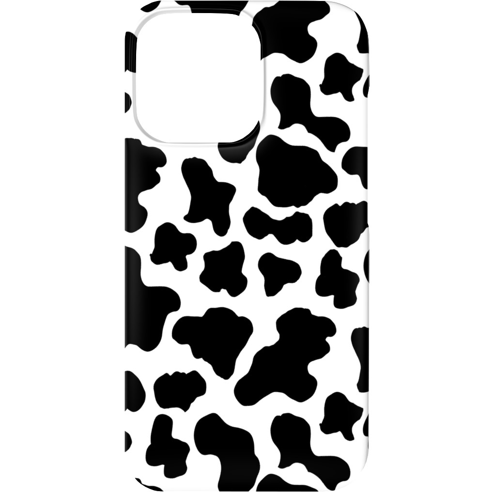 Cow Print - Black and White Phone Case, Slim Case, Matte, iPhone 13 Mini, Black