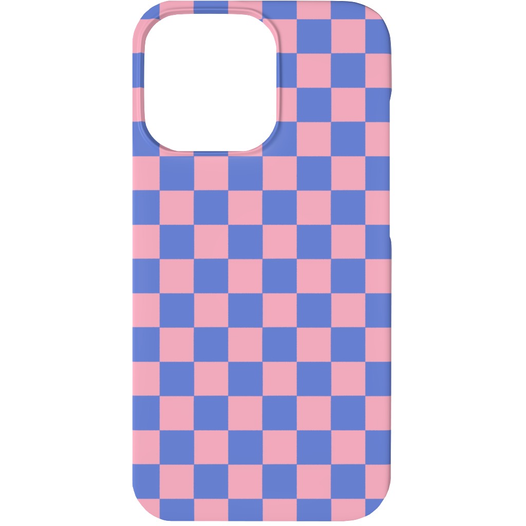 Fun Checkers - Pink and Purple Phone Case, Slim Case, Matte, iPhone 13 Mini, Pink