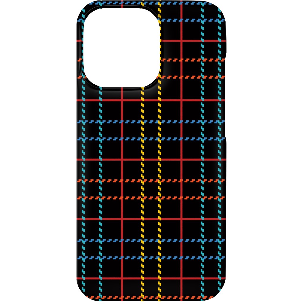 Grid Plaid - Dark Multi Phone Case, Slim Case, Matte, iPhone 13 Mini, Black