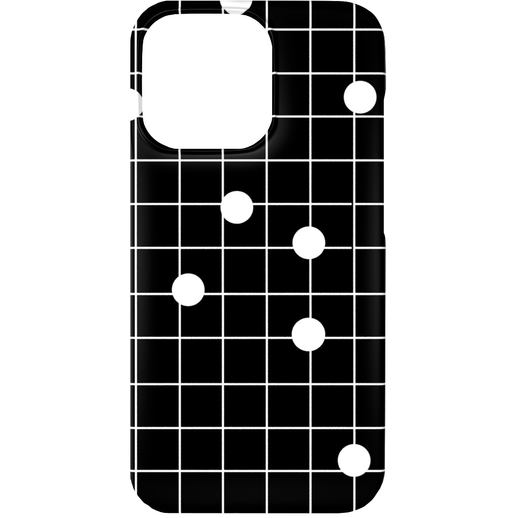 Dot Line - Black and White Phone Case, Slim Case, Matte, iPhone 13 Mini, Black