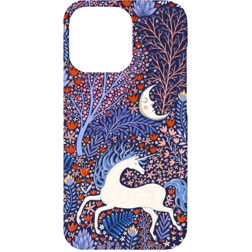 Unicorn in Nocturnal Forest - Purple Phone Case, Slim Case, Matte, iPhone 13 Mini, Purple