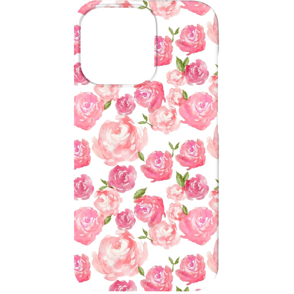Watercolor Floral - Pink Phone Case, Slim Case, Matte, iPhone 13 Mini, Pink