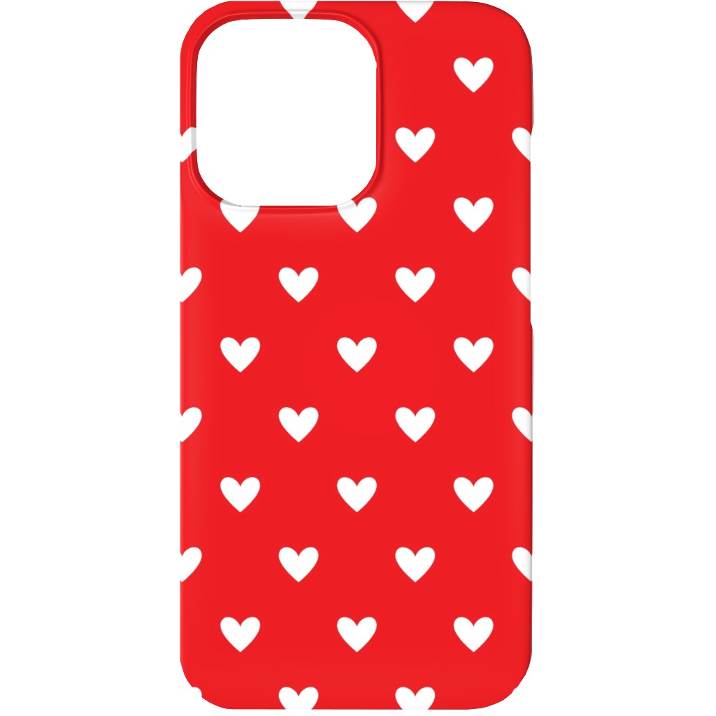 Love Hearts - Red Phone Case, Slim Case, Matte, iPhone 13 Mini, Red