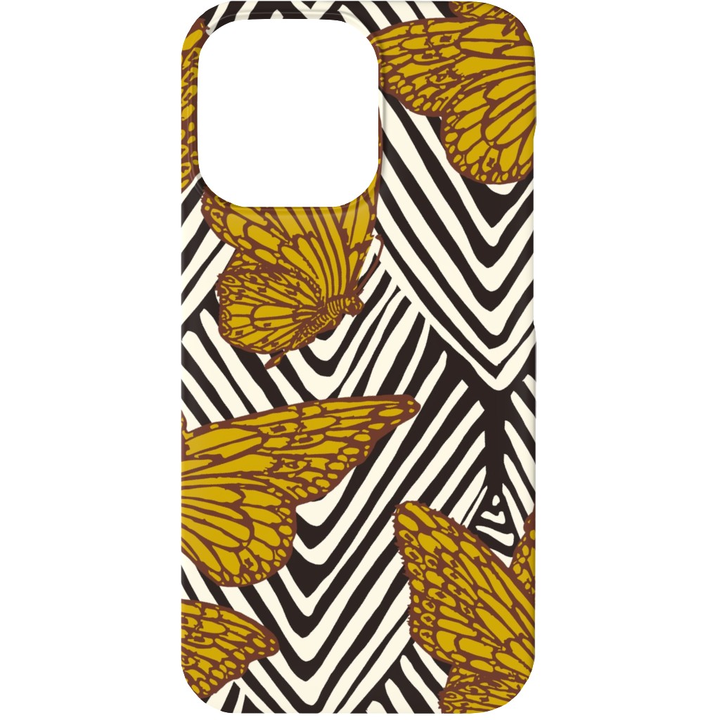 Enchanted Butterfly - Gold Phone Case, Slim Case, Matte, iPhone 13 Mini, Yellow