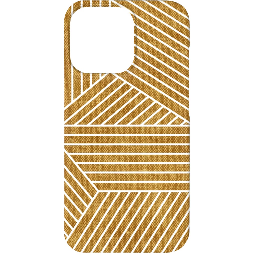 Bohemian Geometric Tiles - Mustard Phone Case, Slim Case, Matte, iPhone 13 Mini, Yellow
