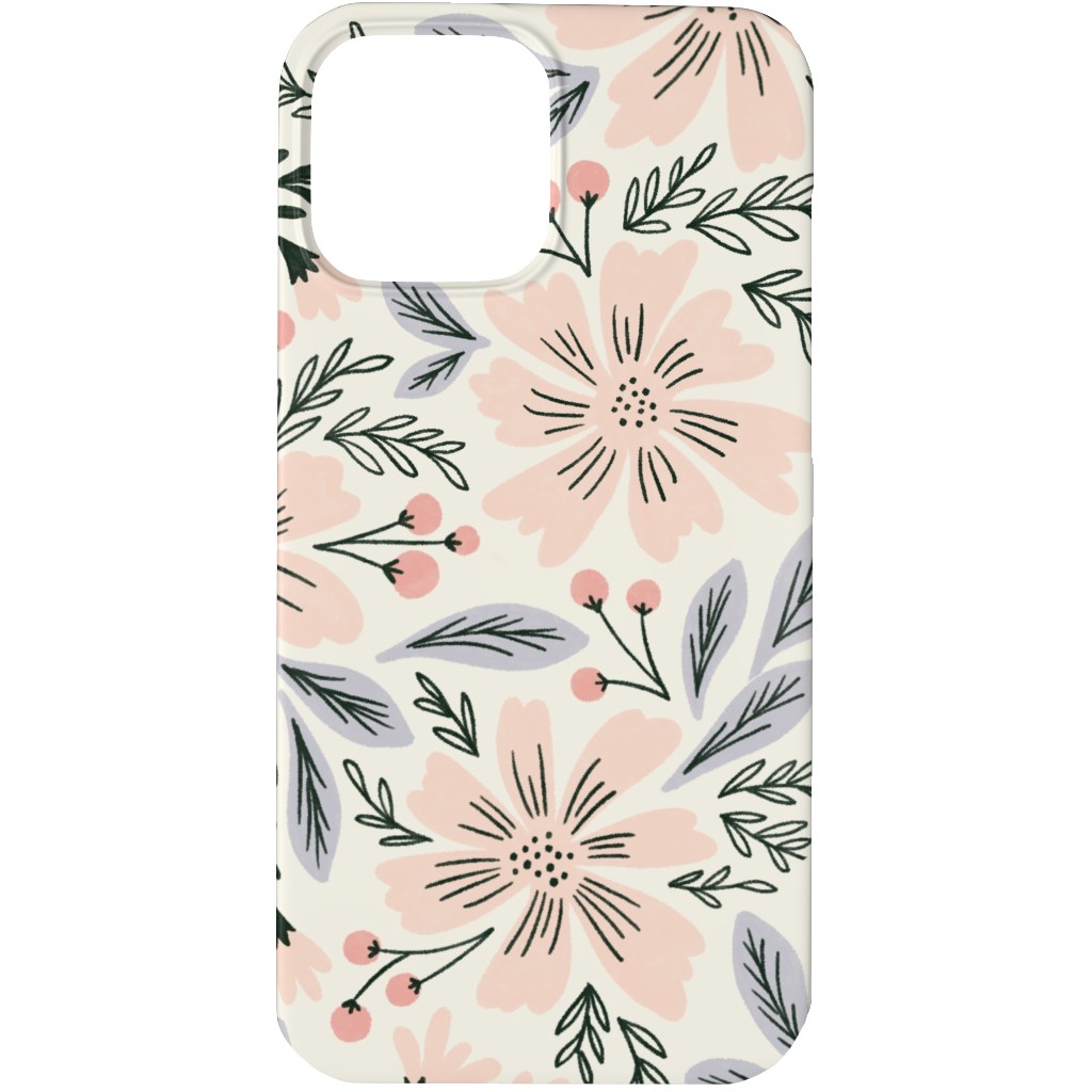 Flora - Pink Phone Case, Silicone Liner Case, Matte, iPhone 13 Pro Max, Pink