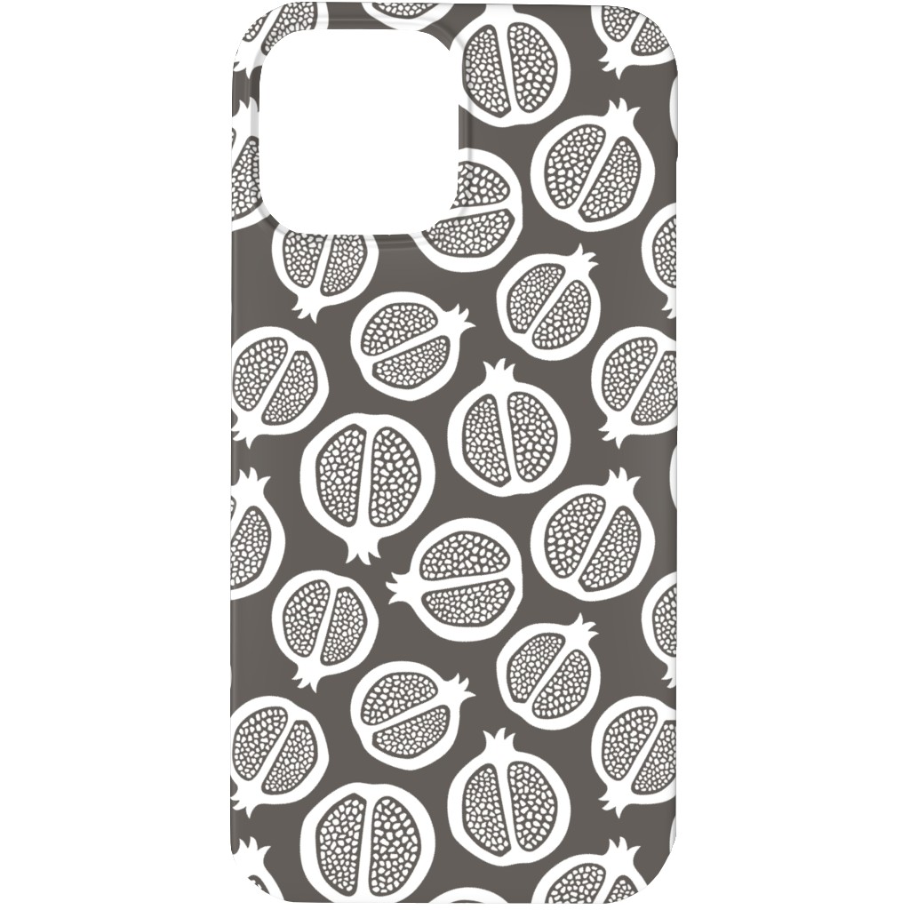Pomegranate - Black & White Phone Case, Silicone Liner Case, Matte, iPhone 13 Pro Max, Gray