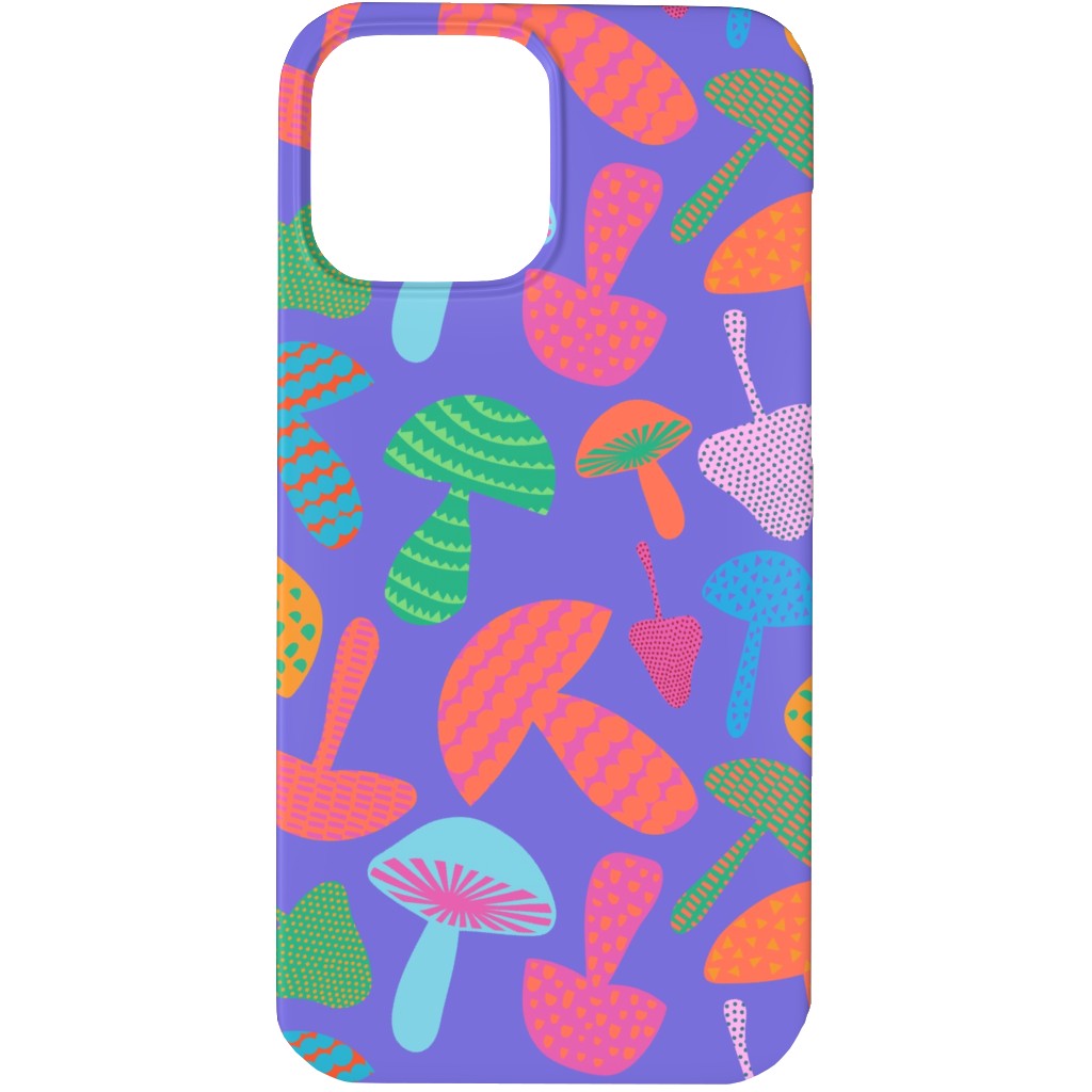 Mushroom Tossed - Bold Phone Case, Silicone Liner Case, Matte, iPhone 13 Pro Max, Purple