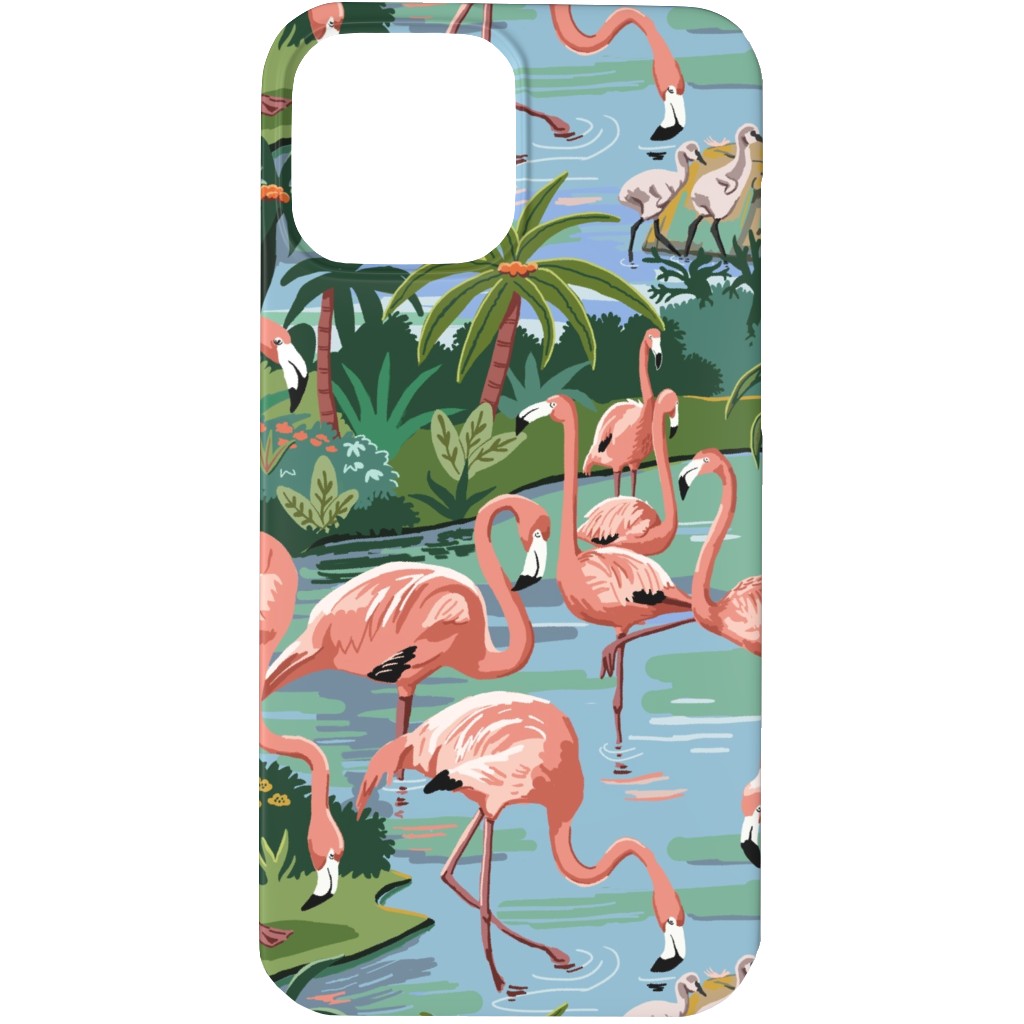 Flamingo Lagoon - Multi Phone Case, Silicone Liner Case, Matte, iPhone 13 Pro Max, Multicolor