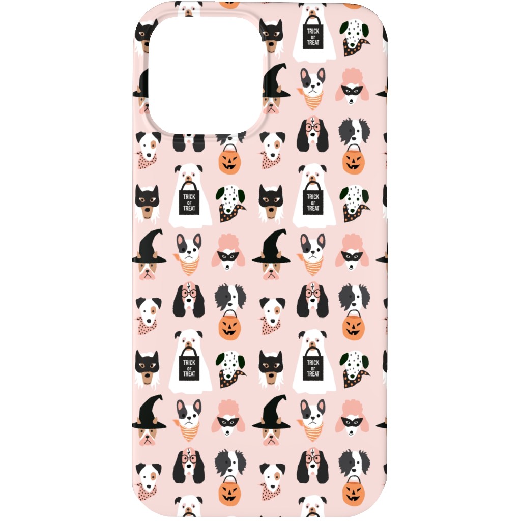 Halloween Puppies on Pink Phone Case, Silicone Liner Case, Matte, iPhone 13 Pro Max, Pink, Bright Pink