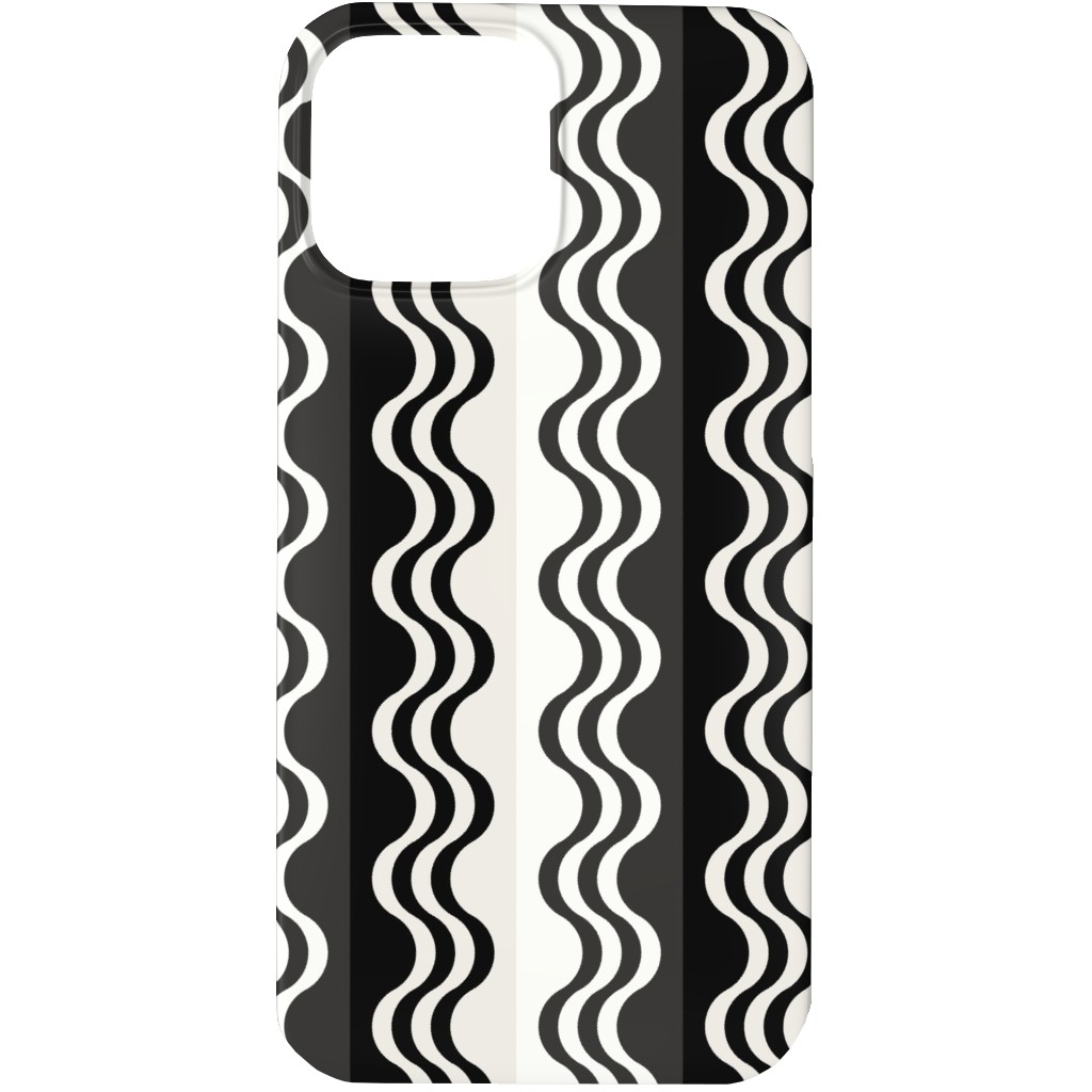 Sea Shell Waves - Grey Phone Case, Silicone Liner Case, Matte, iPhone 13 Pro Max, Black