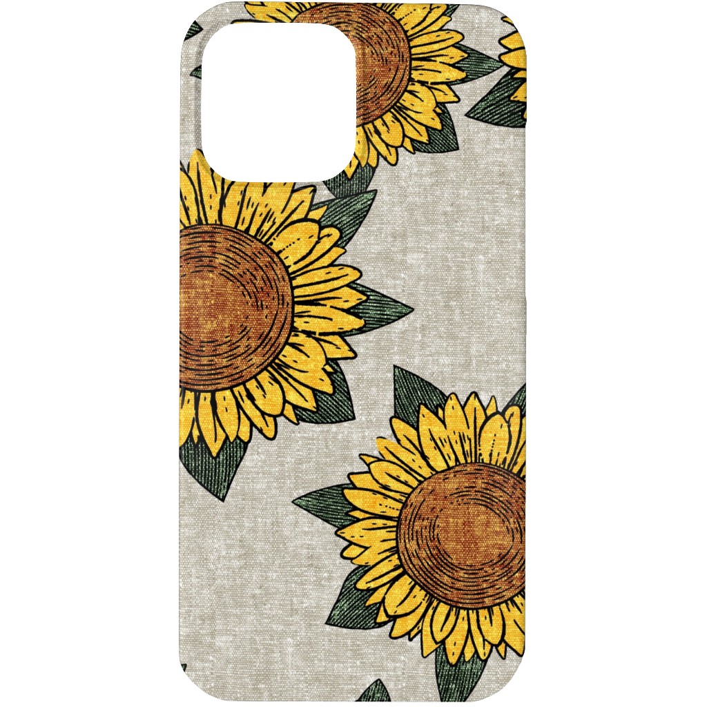 Sunflowers - Summer Flowers - Beige Phone Case, Silicone Liner Case, Matte, iPhone 13 Pro Max, Orange, Orange