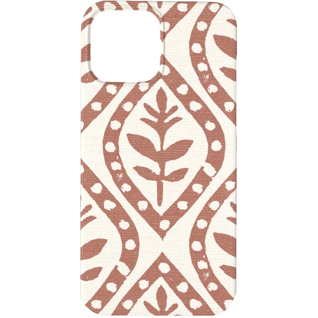 Molly's Print - Terracotta Phone Case, Slim Case, Matte, iPhone 13 Pro Max, Brown, Brown