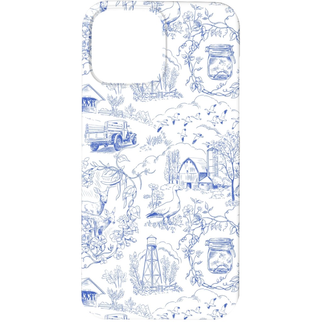 Country Living Toile - Blue Phone Case, Slim Case, Matte, iPhone 13 Pro Max, Blue